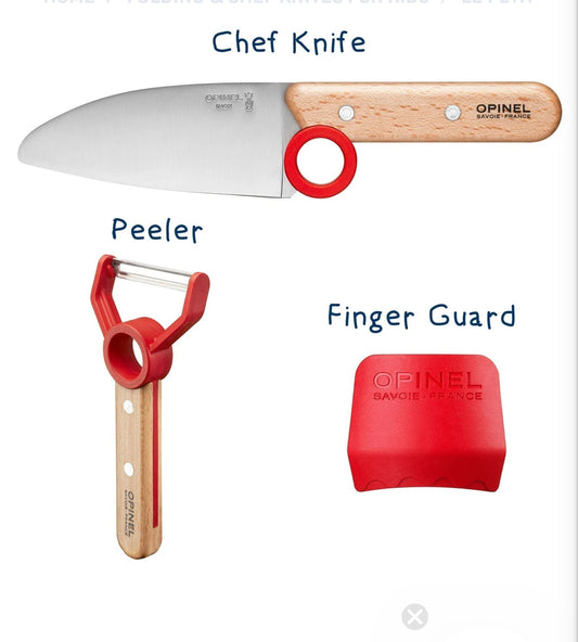 Opinel Le Petit Chef - Knife, Peeler and Finger Guard - 3 piece set