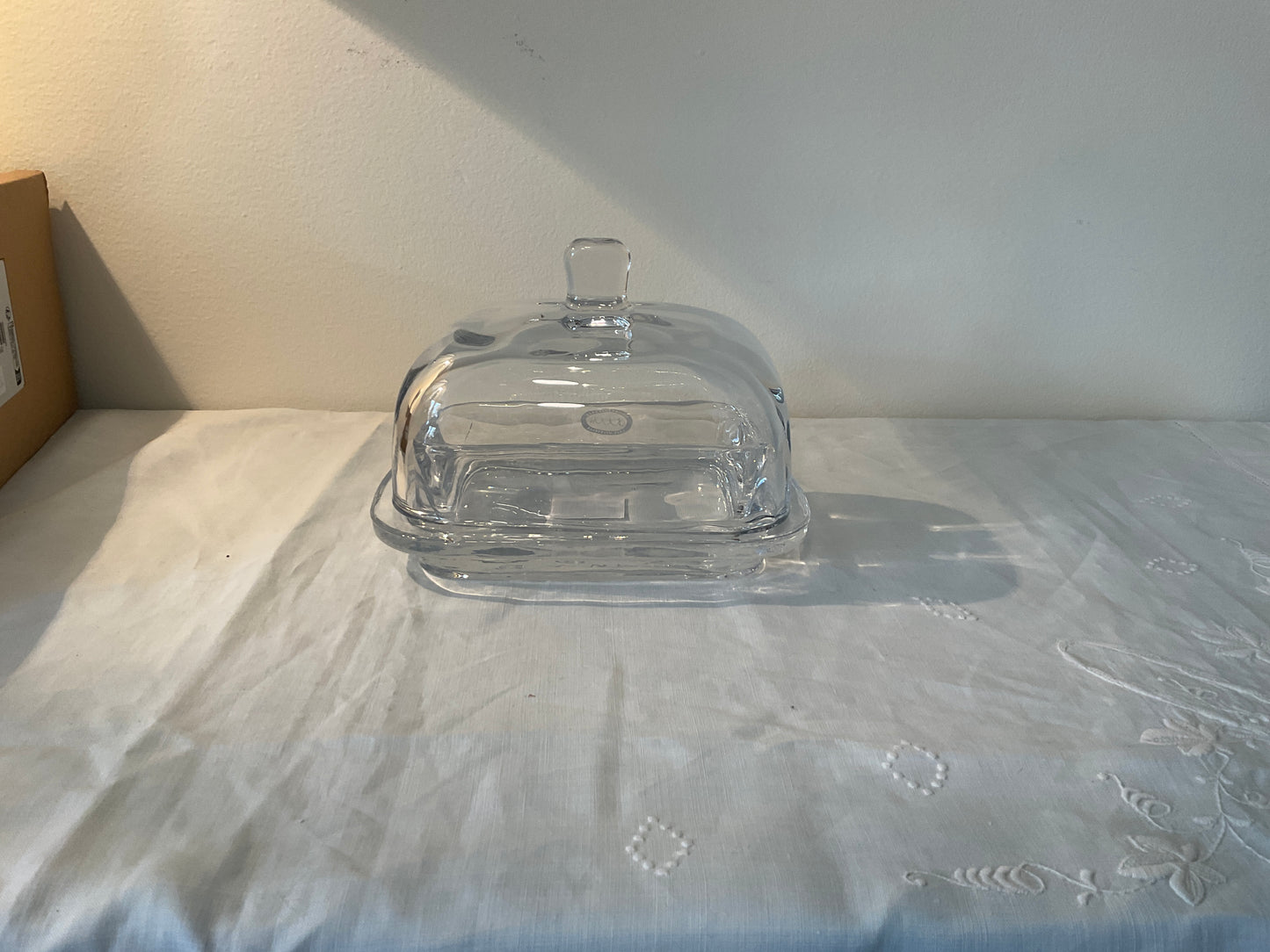 Large Rectangular Covered Butter Dish with Topper