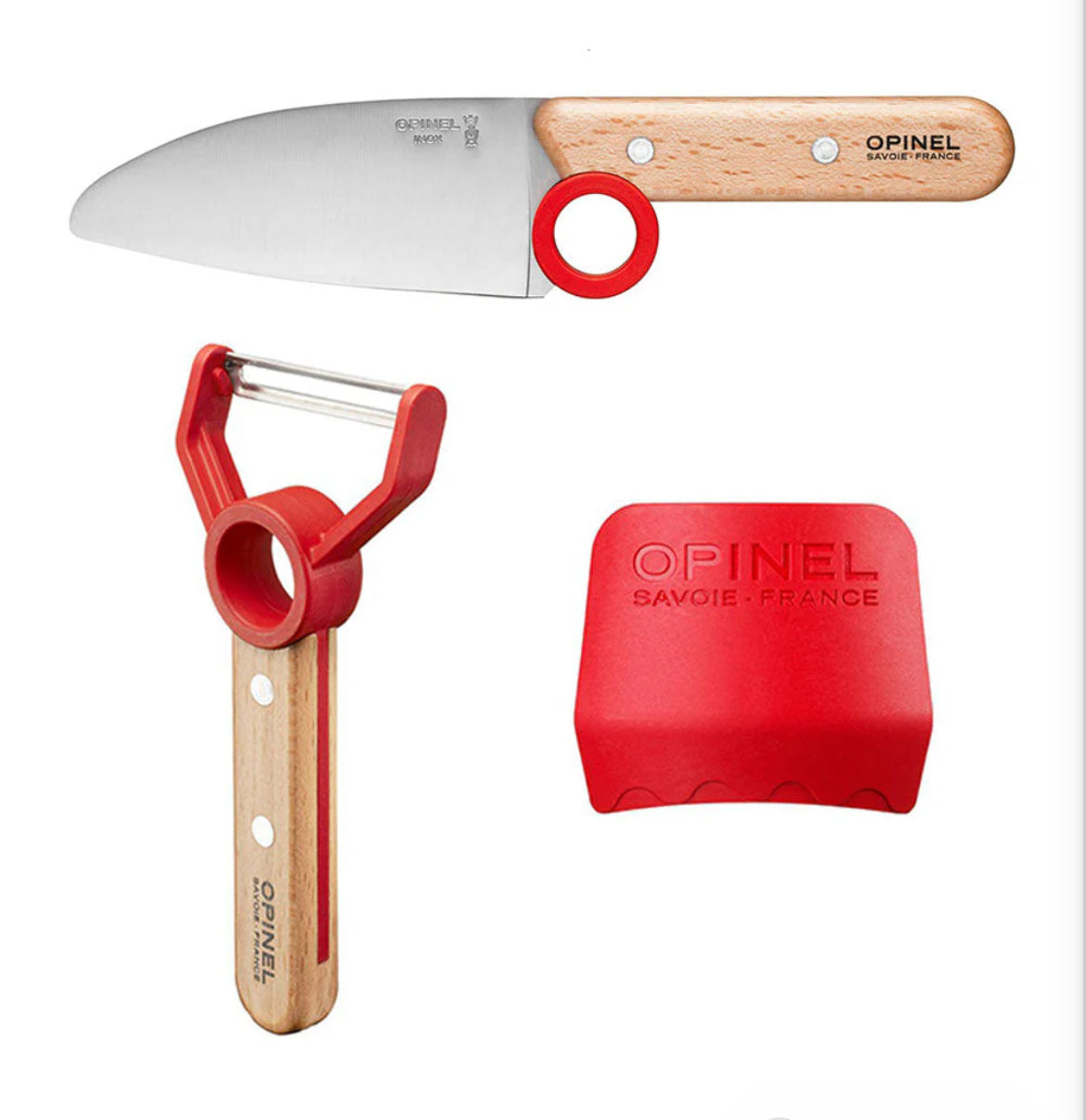 Opinel Le Petit Chef - Knife, Peeler and Finger Guard - 3 piece set