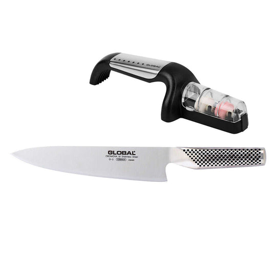 Global Cook’s Knife G2 Cromova Stainless Steel and Water Sharpener