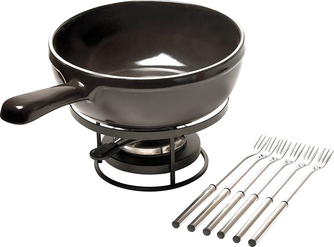 Emile Henry Fondue Set, Burgundy