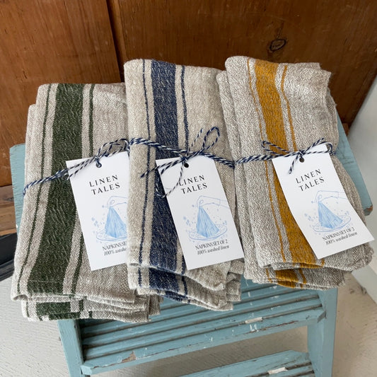 Vintage Linen Napkins, set of 2