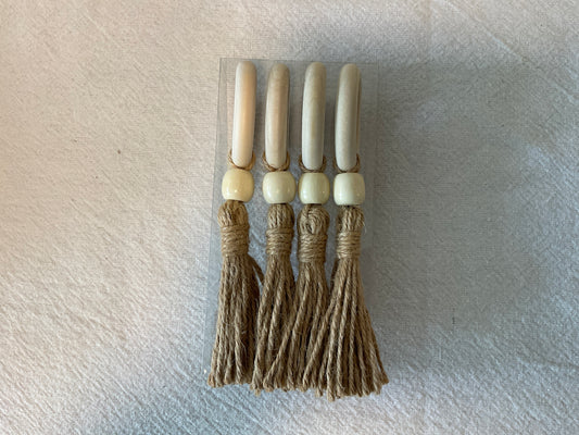 Tassel Napkin Rings Set of 4