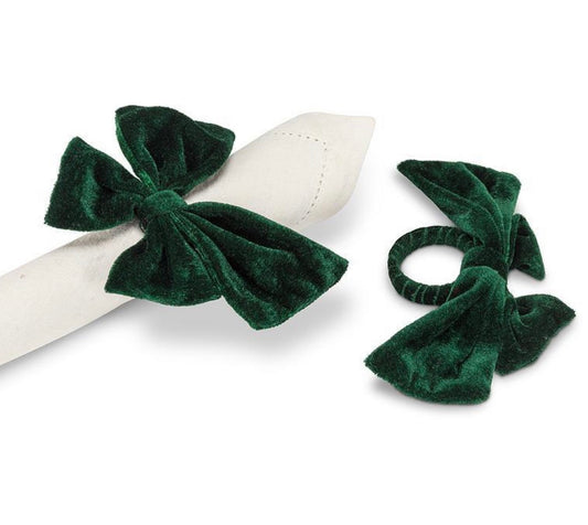 Velvet Bow Napkin Rings