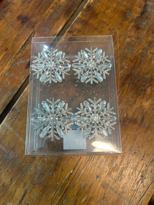 Crystal Snowflake Napkin Rings