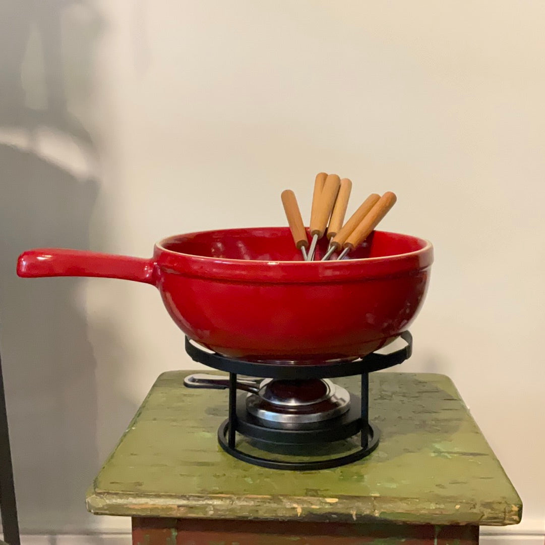 Emile Henry Fondue Set, Burgundy