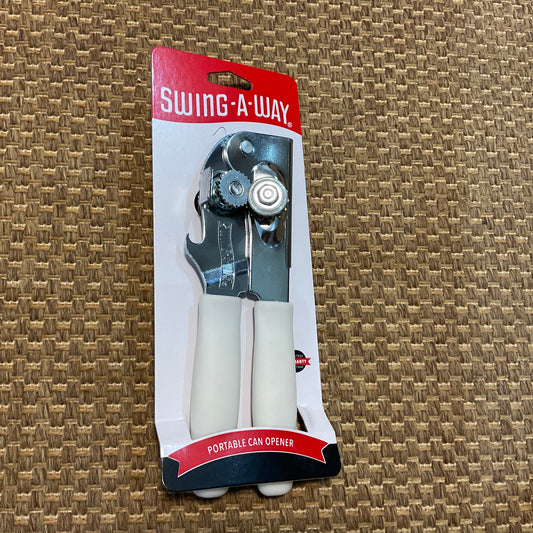 Swing away portable can opener