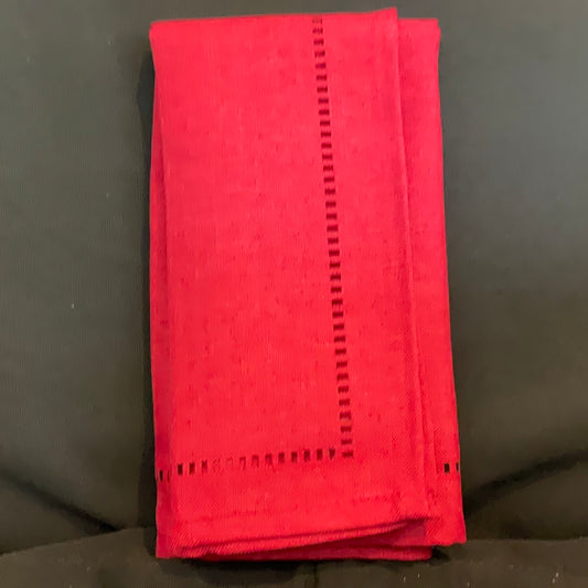 Holiday Red Hemstitch Napkins