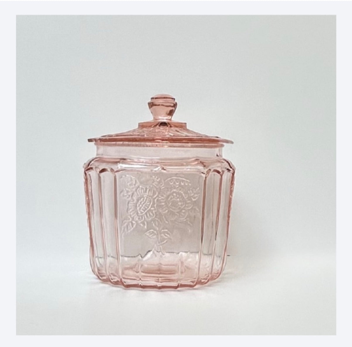 Pink Depression Glass Cookie Jar 851CV