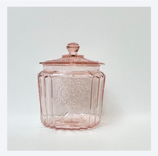 Pink Depression Glass Cookie Jar 851CV
