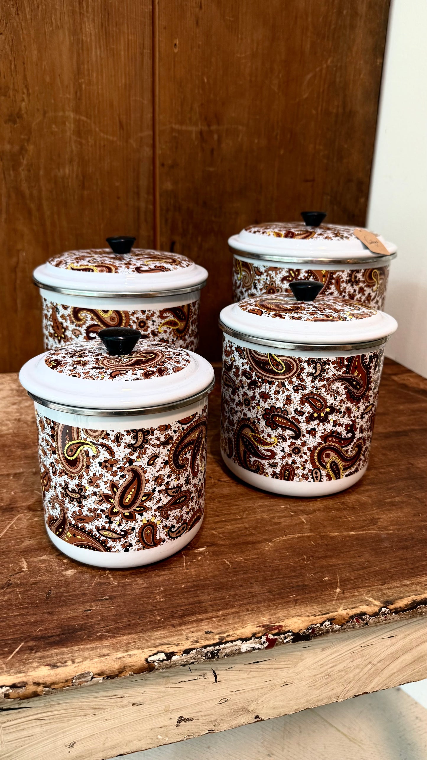 Enamelware Paisley Canister Set (4)