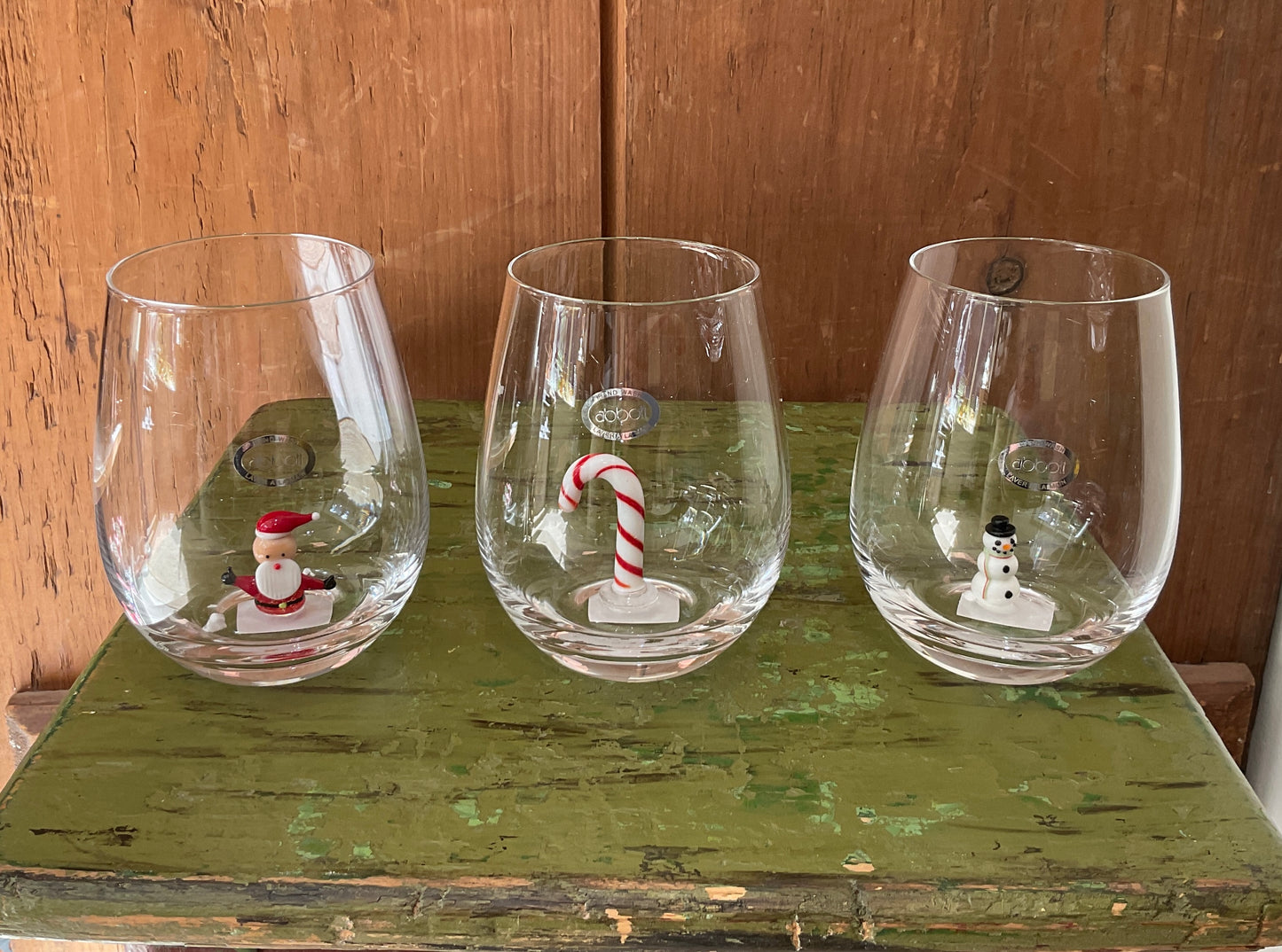 Christmas Icon Stemless Wine Glass