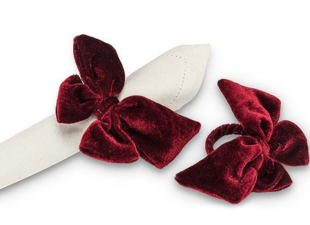 Velvet Bow Napkin Rings