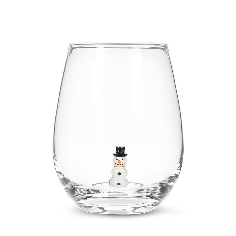 Holiday Stemless Wine Glasses