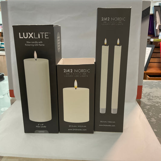 Luxlite wax candles with flame (battery)